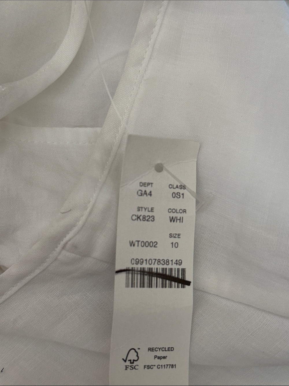 NWT J Crew Augusta ramie white embroidered midi dress - Picture 9 of 9